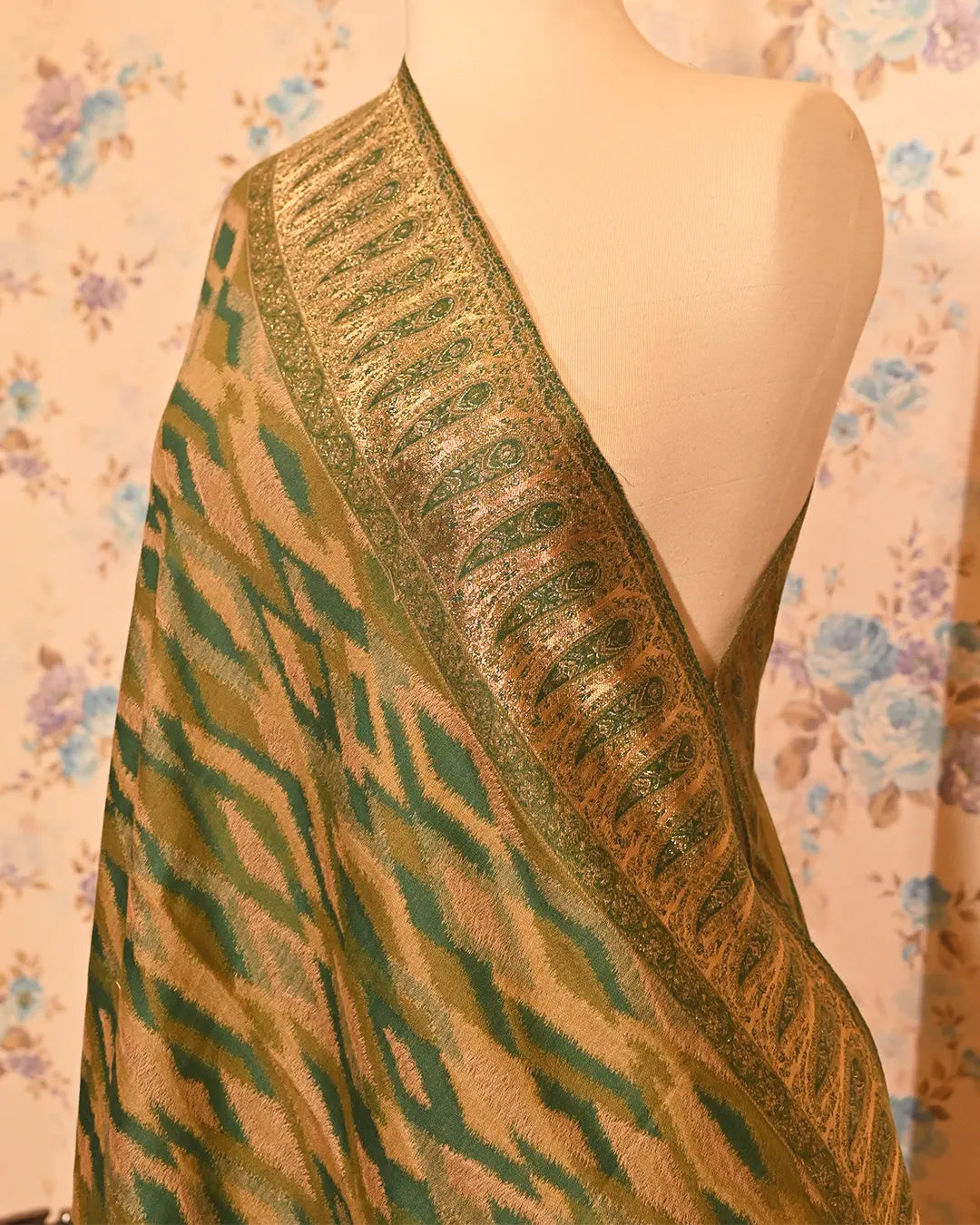 Emerald Ikkat Pashmina