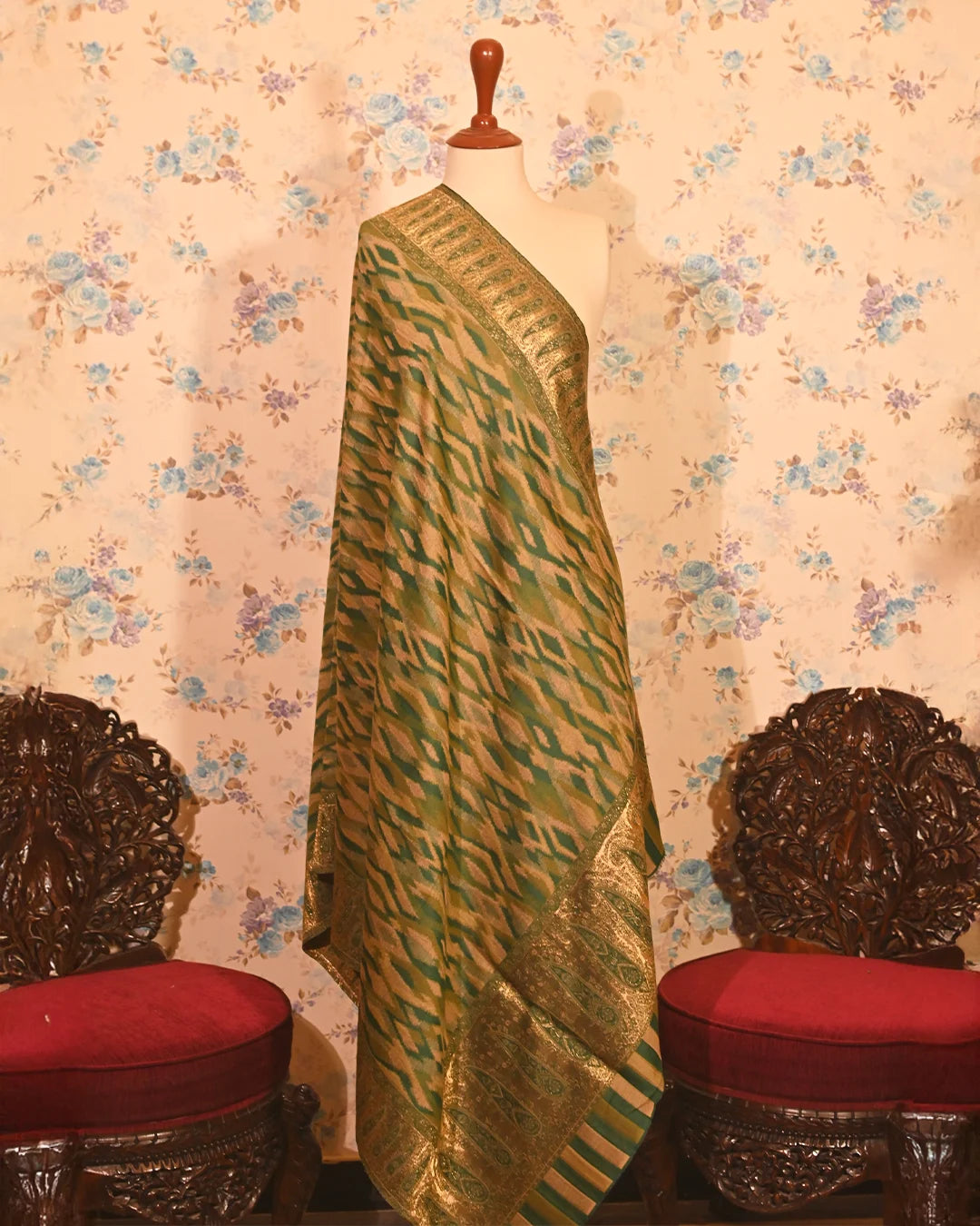 Emerald Ikkat Pashmina