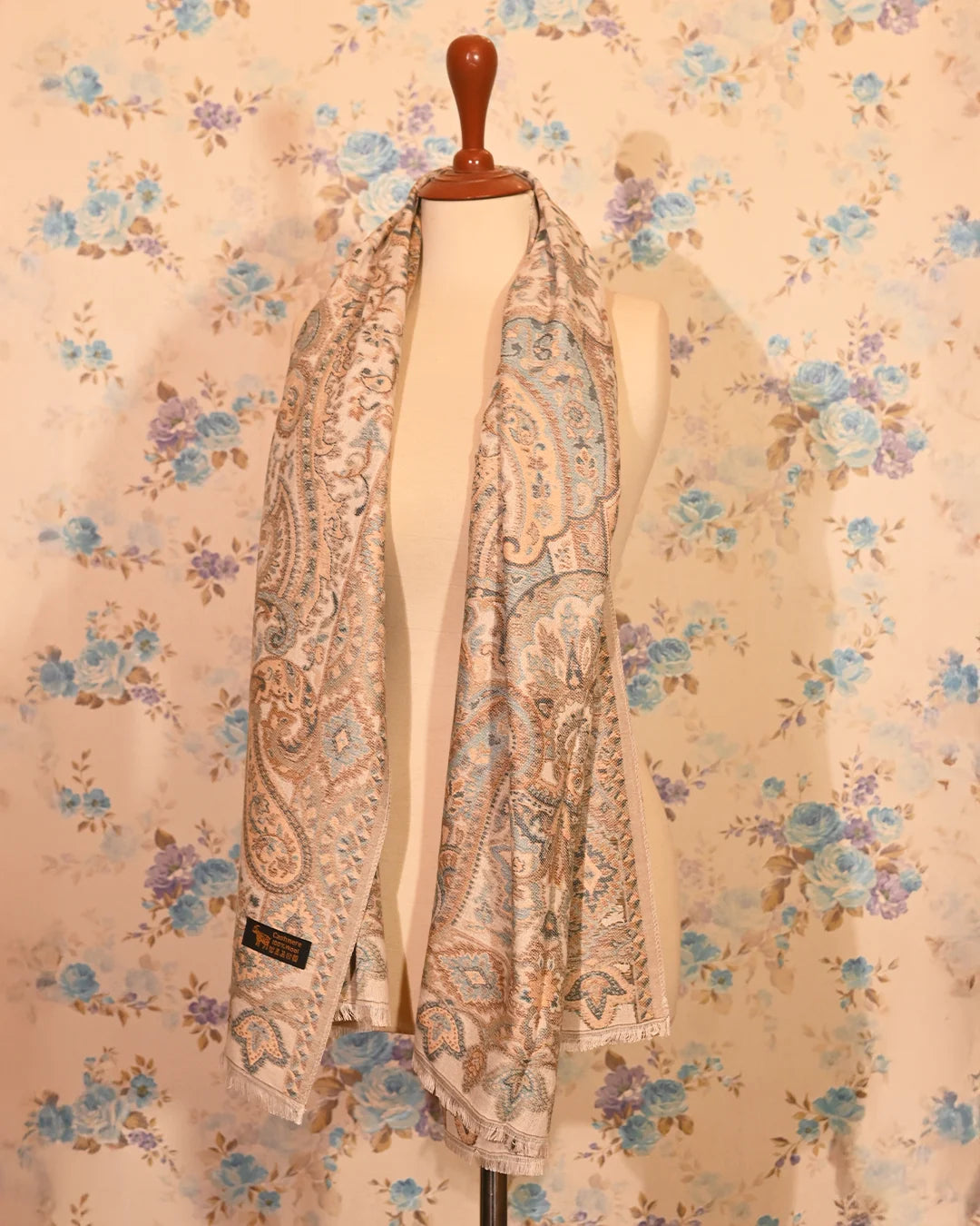 Ivory Pastel Paisley Stole