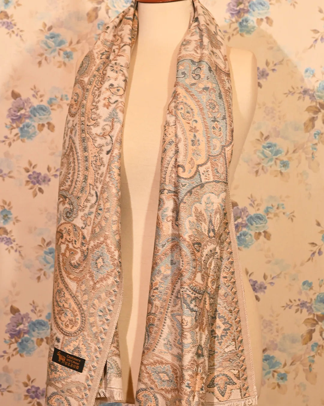 Ivory Pastel Paisley Stole