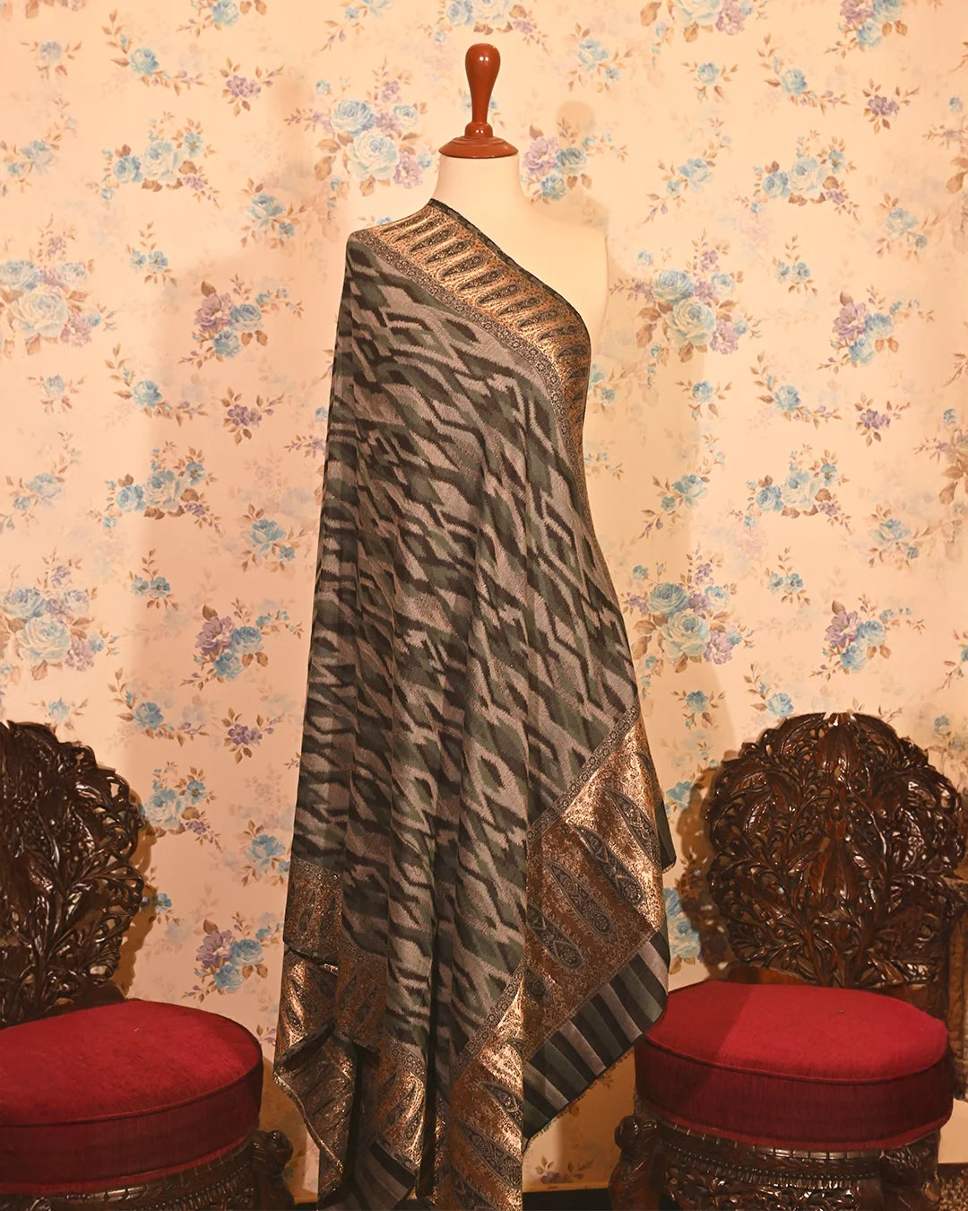 Olive Ikkat Pashmina