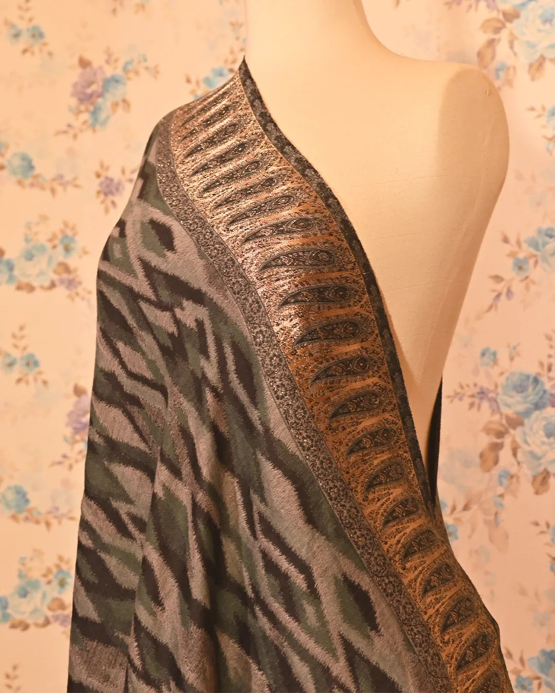 Olive Ikkat Pashmina