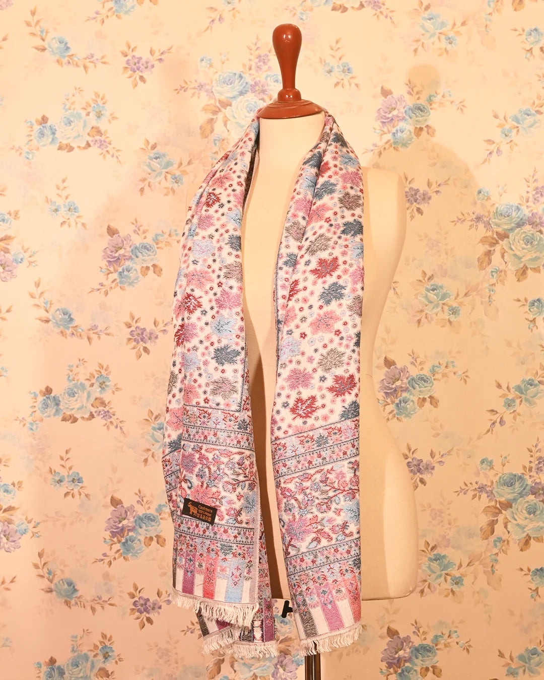 Pastel Floral Cashmere Stole