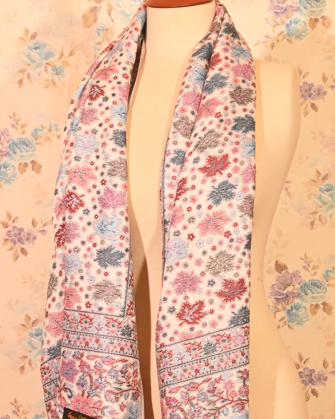 Pastel Floral Cashmere Stole