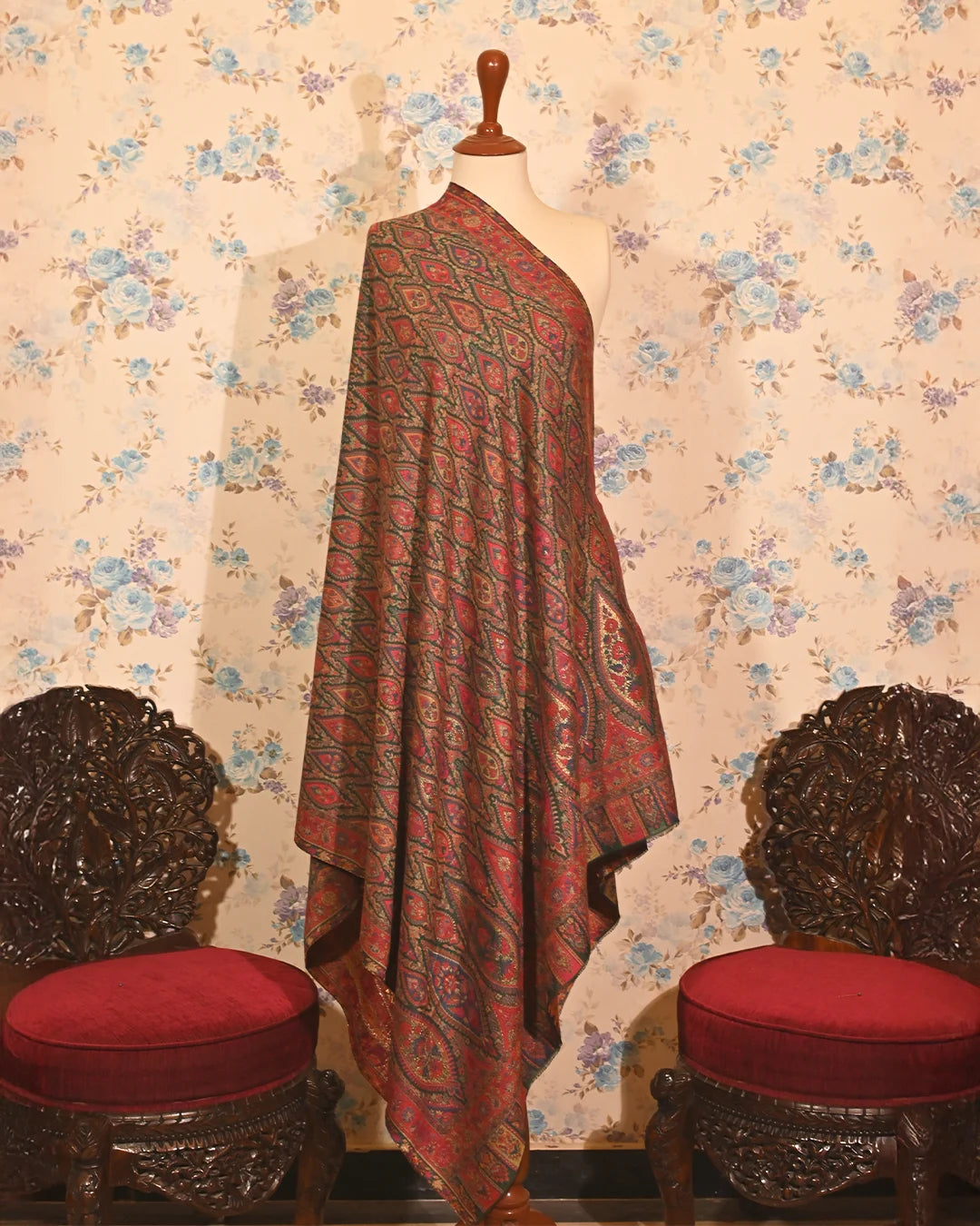 Red-Gold Weave Pashmina