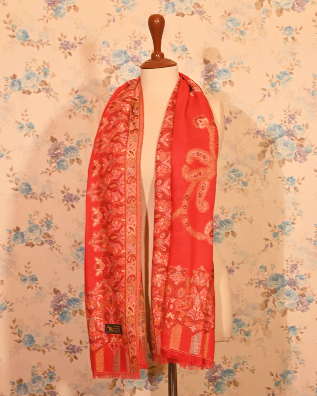 Red Cashmere Kani Stole