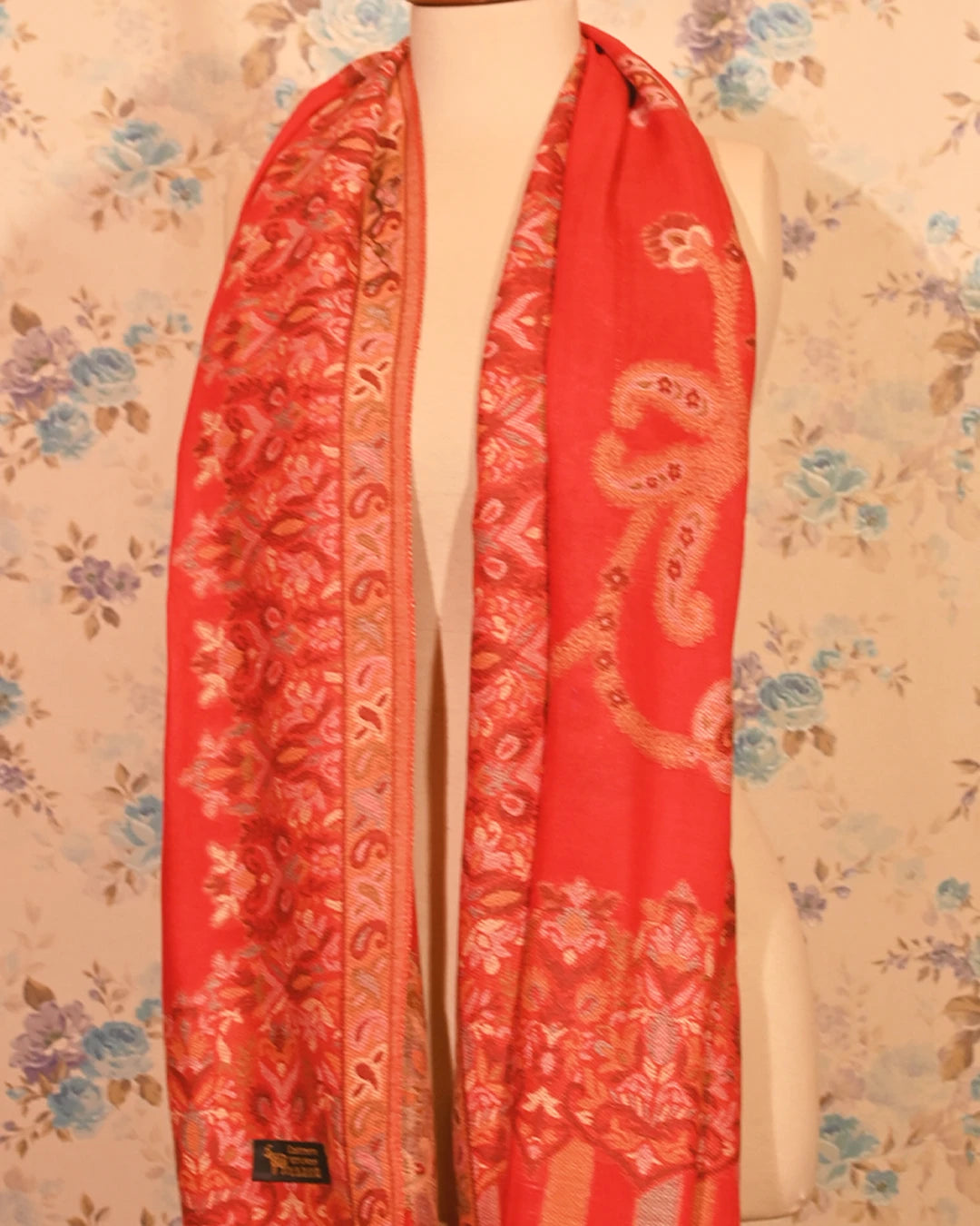 Red Cashmere Kani Stole