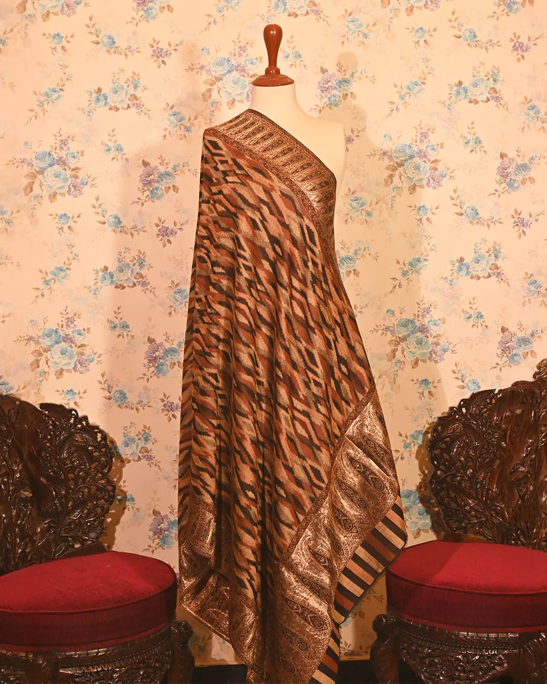 Rustic Ikkat Pashmina