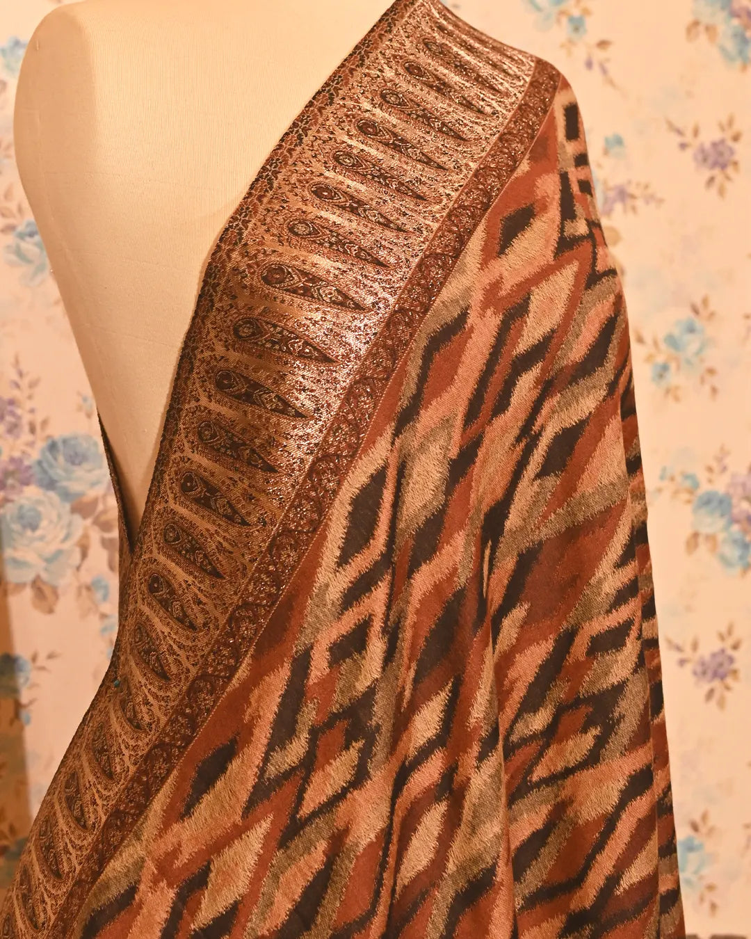 Rustic Ikkat Pashmina