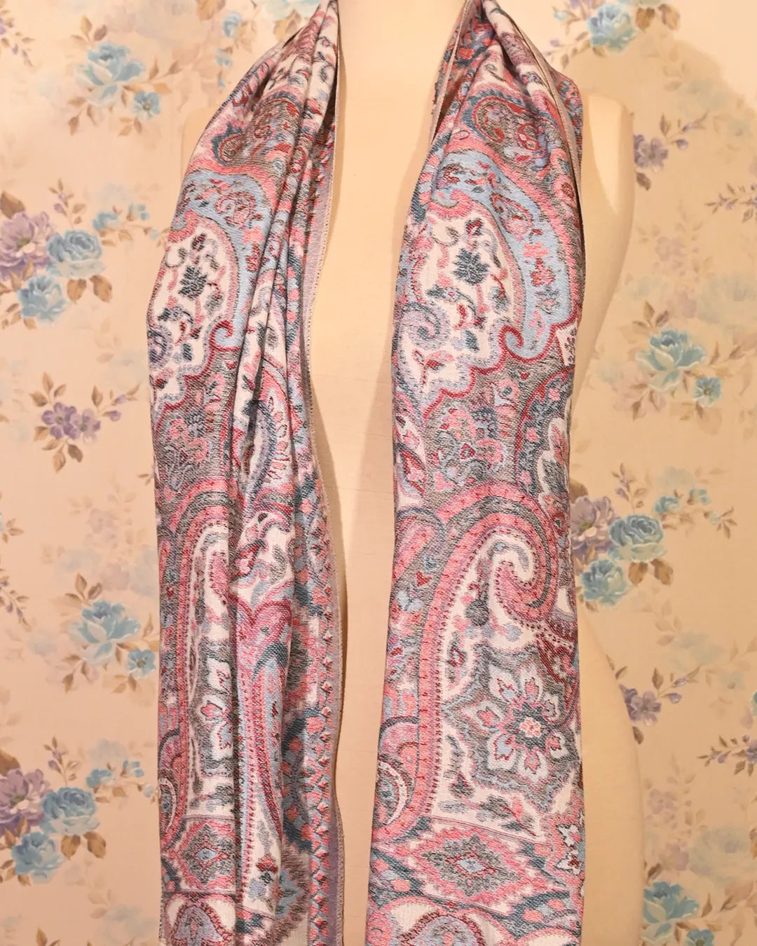 White Paisley Cashmere Stole